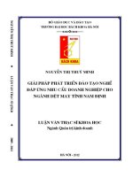 Luận văn thạc sĩ giải pháp phát triển Đào tạo nghề Đáp Ứng nhu cầu doanh nghiệp cho ngành dệt may tỉnh nam Định