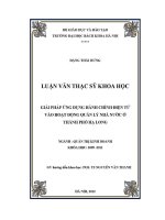 Luận văn thạc sĩ giải pháp Ứng dụng hành chính Điện tử và hoạt Động quản lý nhà nước Ở thành phố hạ long