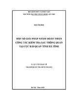 Luận văn thạc sĩ một số giải pháp nhằm hoàn thiện công tác kiểm tra sau thông quan tại cục hải quan tỉnh hà tĩnh