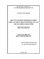 Luận văn thạc sĩ một số giải pháp nhằm hoàn thiện công tác quản trị nguồn nhân lực tại chi cục kiểm lâm hà tĩnh