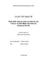 Luận văn thạc sĩ hoàn thiện công tác quản trị nhân lực cho công ty cổ phần bệnh viện thẩm mỹ kangnam hà nội