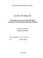 Luận văn thạc sĩ hoàn thiện công tác quản trị chất lượng Đào tạo tại trường Đại học bách khoa hà nội