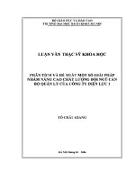 Luận văn thạc sĩ phân tích và Đề xuất một số giải pháp nhằm nâng cao chất lượng Đội ngũ cán bộ quản lý của công ty Điện lực 1