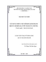 Luận văn thạc sĩ xây dựng chiến lược mở rộng kinh doanh dịch vụ di Động ra nước ngoài của viettel