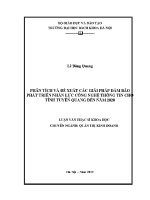 Luận văn thạc sĩ phân tích và Đề xuất các giải pháp Đảm bảo phát triển nhân lực công nghệ thông tin cho tỉnh tuyên quang Đến năm 2020