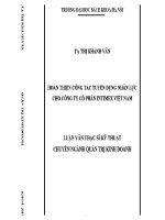 Luận văn thạc sĩ hoàn thiện công tác tuyển dụng nhân lực cho công ty cổ phần intimex việt nam