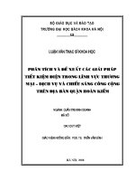 Luận văn thạc sĩ phân tích và Đề xuất các giải pháp tiết kiệm Điện trong lĩnh vực thương mại dịch vụ và chiếu sáng công cộng trên Địa bàn quận hoàn kiếm