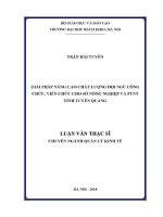 Luận văn thạc sĩ giải pháp nâng cao chất lượng Đội ngũ công chức viên chức cho sở nông nghiệp và ptnt tỉnh tuyên quang