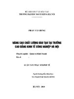 Luận văn thạc sĩ nâng cao chất lượng Đào tạo tại trường cao Đẳng kinh tế công nghiệp hà nội