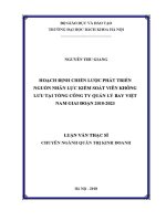 Luận văn thạc sĩ hoạch Định chiến lược phát triển nguồn nhân lực kiểm soát viên không lưu tại tổng công ty quản lý bay việt nam giai Đoạn 2018 2023