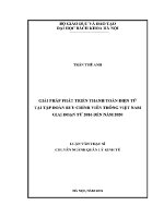 Luận văn thạc sĩ giải pháp phát triển thanh toán Điện tử tại tập Đoàn bưu chính viễn thông việt nam giai Đoạn từ 2016 Đến năm 2020