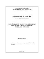 Luận văn thạc sĩ một số giải pháp tăng cường hoạt Động của hội doanh nghiệp trẻ tỉnh bà rịa vũng tàu