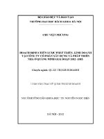 Luận văn thạc sĩ hoạch Định chiến lược phát triển kinh doanh tại công ty cổ phần xây dựng và phát triển quảng ninh giai Đoạn 2012 2015