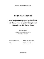 Luận văn thạc sĩ giải pháp hoàn thiện quản lý vốn Đầu tư xây dựng cơ bản từ nguồn vốn ngân sách nhà nước của tỉnh tuyên quang