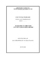Luận văn thạc sĩ dự báo nhu cầu Điện năng của việt nam giai Đoạn 2009 2015
