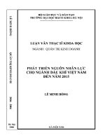 Luận văn thạc sĩ phát triển nguồn nhân lực cho ngành dầu khí việt nam Đến năm 2015