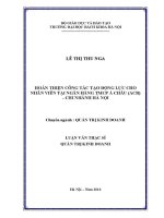 Luận văn thạc sĩ hoàn thiện công tác tạo Động lực cho nhân viên tại ngân hàng tmcp Á châu acb chi nhánh hà nội