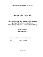 Luận văn thạc sĩ nâng cao Động lực làm việc cho người lao Động tại ngân hàng thương mại cổ phần công thương việt nam chi nhánh bắc giang