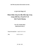 Luận văn thạc sĩ hoàn thiện công tác Đấu thầu tập trung trang thiết bị y tế tại sở y tế tỉnh tuyên quang