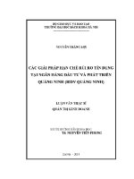Luận văn thạc sĩ các giải pháp hạn chế rủi ro tín dụng tại bidv quảng ninh