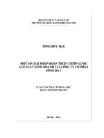 Luận văn thạc sĩ một số giải pháp hoàn thiện chiến lược sản xuất kinh doanh tại công ty cổ phần sông Đà 7