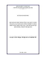 Luận văn thạc sĩ một số giải pháp nhằm nâng cao chất lượng tín dụng tại ngân hàng nông nghiệp và phát triển nông thôn việt nam chi nhánh huyện sơn dương tỉnh tuyên quang