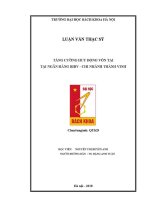 Luận văn thạc sĩ tăng cường huy Động vốn tại ngân hàng bidv chi nhánh thành vinh