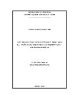 Luận văn thạc sĩ một số giải pháp tăng cường huy Động vốn tại ngân hàng tmcp việt nam thịnh vượng chi nhánh nghệ an