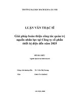 Luận văn thạc sĩ giải pháp hoàn thiện công tác quản trị nguồn nhân lực tại công ty cổ phần thiết bị Điện Đến năm 2025