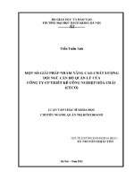 Luận văn thạc sĩ một số giải pháp nhằm nâng cao chất lượng Đội ngũ cán bộ quản lý của công ty cổ phần thiết kế công nghiệp hóa chất ceco