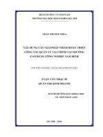 Luận văn thạc sĩ xây dựng các giải pháp nhằm hoàn thiện quản lý tài chính tại trường cao Đẳng công nghiệp nam Định