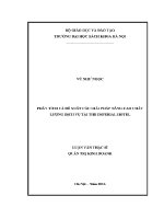 Luận văn thạc sĩ phân tích và Đề xuất các giải pháp nâng cao chất lượng dịch vụ tại the imperial hotel
