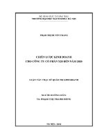 Luận văn thạc sĩ chiến lược kinh doanh cho công ty cổ phần x20 Đến năm 2020