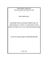 Luận văn thạc sĩ giải pháp nâng cao chất lượng cho vay khách hàng cá nhân tại ngân hàng tmcp ngoại thương việt nam chi nhánh trung Đô