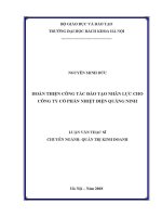 Luận văn thạc sĩ hoàn thiện công tác Đào tạo nhân lực cho công ty cổ phần nhiệt Điện quảng ninh