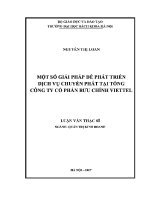 Luận văn thạc sĩ một số giải pháp Để phát triển dịch vụ chuyển phát tại tổng công ty cổ phần bưu chính viettel