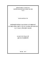 Luận văn thạc sĩ giải pháp nâng cao năng lực Đội ngũ cán bộ công chức cấp xã tại Địa bàn huyện lục ngạn tỉnh bắc giang