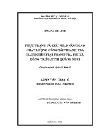 Luận văn thạc sĩ thực trạng và giải pháp nâng cao chất lượng công tác thanh tra hành chính tại thanh tra thị xã Đông triều tỉnh quảng ninh