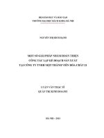 Luận văn thạc sĩ một số giải pháp nhằm hoàn thiện công tác lập kế hoạch sản xuất tại công ty trách nhiệm hữu hạn một thành viên hóa chất 21