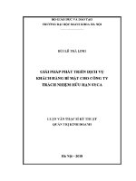 Luận văn thạc sĩ giải pháp phát triển dịch vụ khách hàng bí mật cho công ty trách nhiệm hữu hạn syca