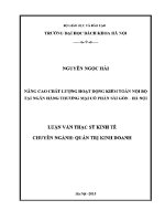 Luận văn thạc sĩ nâng cao chất lượng hoạt Động kiểm toán nội bộ tại ngân hàng tmcp sài gòn hà nội