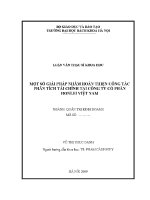 Luận văn thạc sĩ một số giải pháp nhằm hoàn thiện công tác phân tích tài chính tại công ty cổ phần honlei việt nam