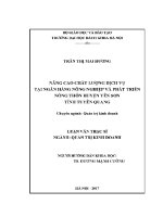 Luận văn thạc sĩ nâng cao chất lượng dịch vụ tại ngân hàng nông nghiệp và phát triển nông thôn huyện yên sơn tỉnh tuyên quang