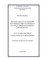 Luận văn thạc sĩ phân tích và Đề xuất các giải pháp Để hoàn thiện hoạt thiện hoạt Động quản trị nhân sự tại công ty tnhh mtv du lịch dịch vụ dầu khí việt nam
