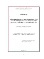 Luận văn thạc sĩ phân tích và Đề xuất một số giải pháp nâng cao thành tích công tác của nhân viên trong tổng công ty phân bón và hóa chất dầu khí