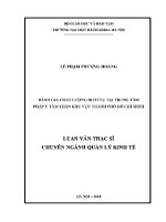 Luận văn thạc sĩ Đánh giá chất lượng dịch vụ tại trung tâm pháp y tâm thần khu vực thành phố hồ chí minh