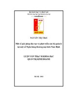 Luận văn thạc sĩ giải pháp Đào tạo và phát triển cán bộ quản lý tại một số ngân hàng thương mại tỉnh nam Định