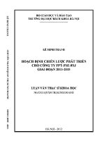 Luận văn thạc sĩ hoạch Định chiến lược phát triển cho công ty fpt fse fsj giai Đoạn 2011 2015