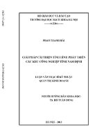 Luận văn thạc sĩ giải pháp cải thiện tình hình phát triển các khu công nghiệp tỉnh nam Định