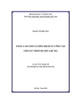 Luận văn thạc sĩ nâng cao chất lượng dịch vụ công tại chi cục thuế huyện lộc hà